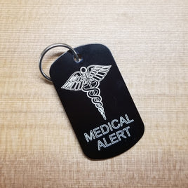 LARGE Aluminum Medical Alert Military Tags / LASER Engraved / *3 Tags for $15-