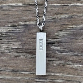 Urn Necklace for Ashes - Bar with Swarovski Crystals