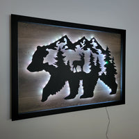 LED Bear Trees & Deer Wall Art