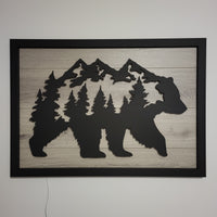 LED Bear & Trees Wall Art