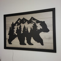 LED Bear & Trees Wall Art