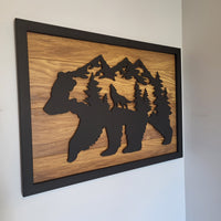 LED Bear, Trees & Wolf Wall Art