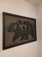 LED Bear, Trees & Bigfoot Wall Art