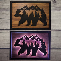 LED Bear & Trees Wall Art