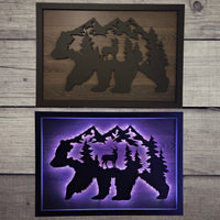 LED Bear, Trees & Deer Wall Art
