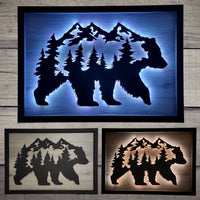 LED Bear & Trees Wall Art