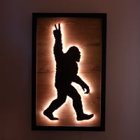LED Bigfoot Peace Sign Wall Art
