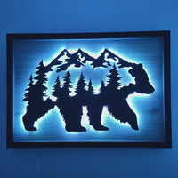 LED Bear & Trees Wall Art