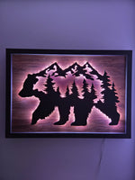 LED Bear & Trees Wall Art