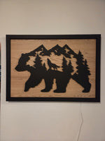 LED Bear, Trees, & Wolf Wall Art