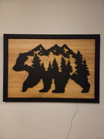 LED Bear & Trees Wall Art