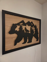 LED Bear, Trees, & Wolf Wall Art