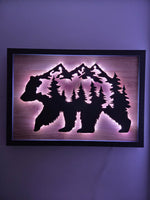 LED Bear & Trees Wall Art