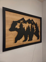 LED Bear & Trees Wall Art