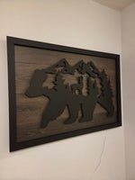 LED Bear, Trees & Deer Wall Art