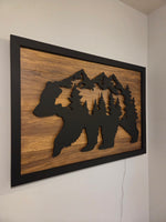 LED Bear & Trees Wall Art