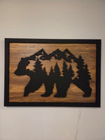 LED Bear & Trees Wall Art