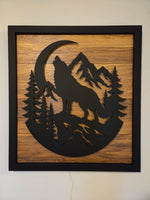 LED Howling Wolf Wall Art