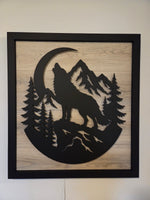 LED Howling Wolf Wall Art