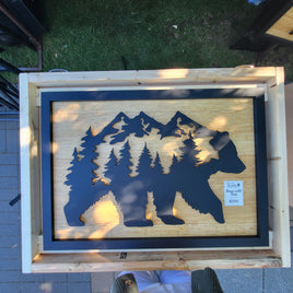 LED Bear & Trees Wall Art