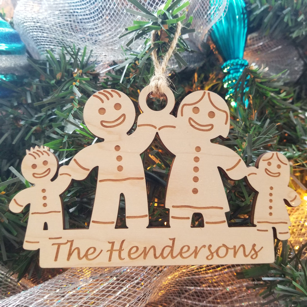 Wood Gingerbread Family Ornament/*1 for $13/2 for $22/3 for $29-