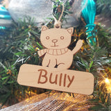 Wood Kitty Ornament/*1 for $12/2 for $20/3 for $26-