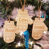 Wood Mitten Ornamentt/*1 for $12/2 for $20/3 for $26-