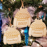 Wood Sweater Ornament/*1 for $12/2 for $20/3 for $26-