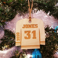 Wood Hockey Jersey Ornament/*1 for $12/2 for $20/3 for $26-