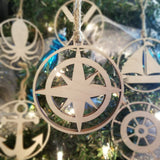 Wood Compass Ornament/*1 for $10/2 for $16/3 for $20-