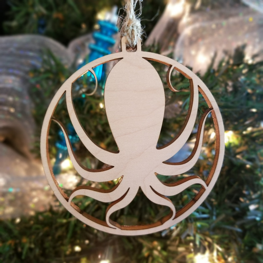 Wood Octopus Ornament/*1 for $10/2 for $16/3 for $20-