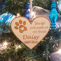 Paw prints on our hearts Ornament/*1 for $12/2 for $20/3 for $26-