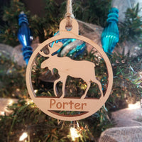 Wood Moose Ornament/*1 for $11/2 for $18/3 for $23-