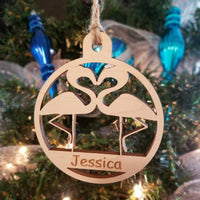 Wood Flamingos Ornament/*1 for $11/2 for $18/3 for $23-