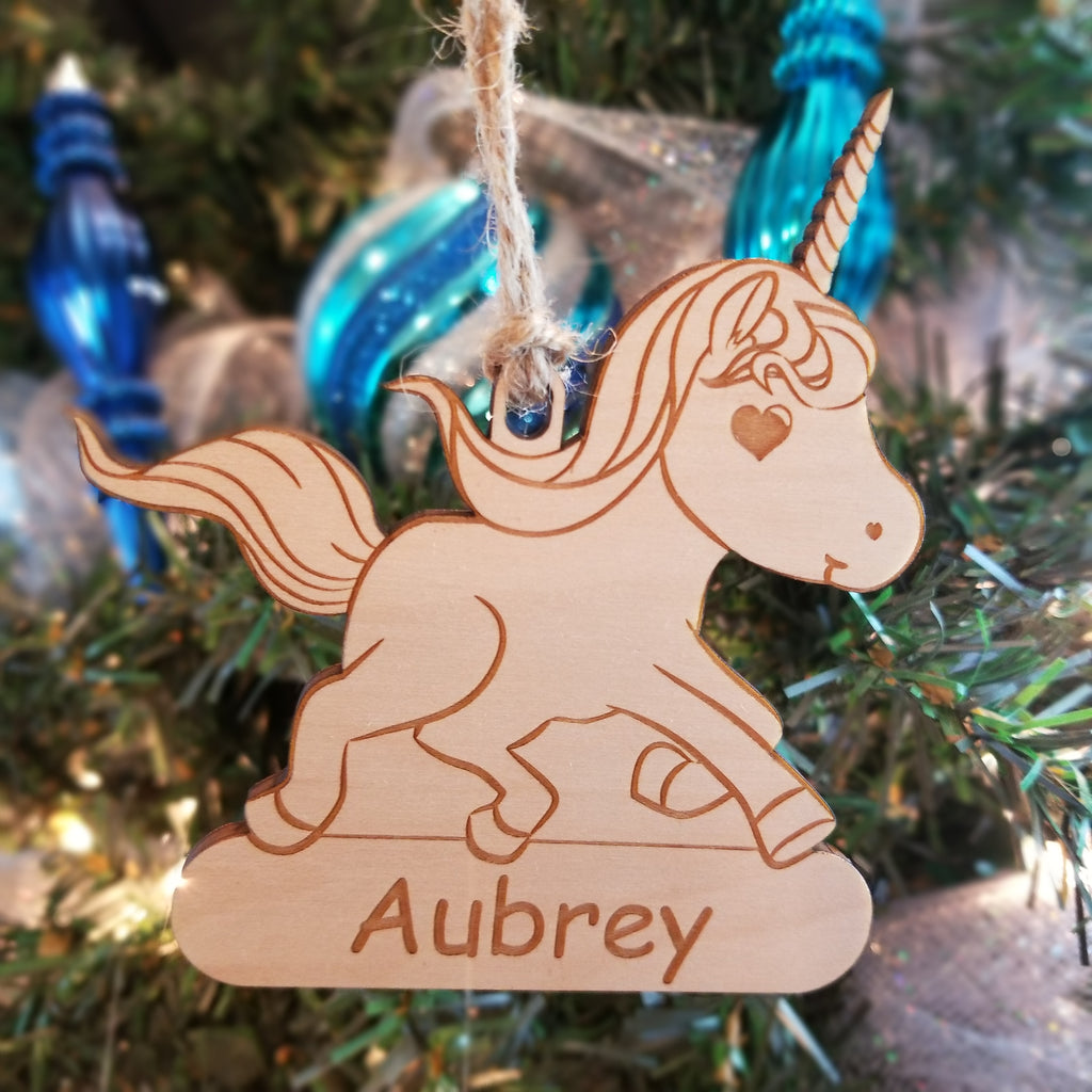 Wood Unicorn Ornament/*1 for $12/2 for $20/3 for $26-