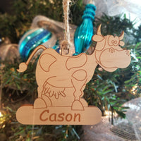 Wood Cow Ornament/*1 for $12/2 for $20/3 for $26-
