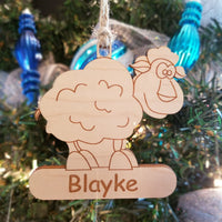 Wood Sheep Ornament/*1 for $12/2 for $20/3 for $26-