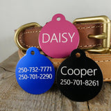 *3 Tags for $12-/ SAME engraving / LARGE Aluminum Circle / LASER Engraved / *CLEARANCE SALE-