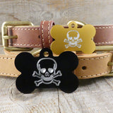 Aluminum Bone / SKULL & CROSSBONES / DIAMOND Engraved