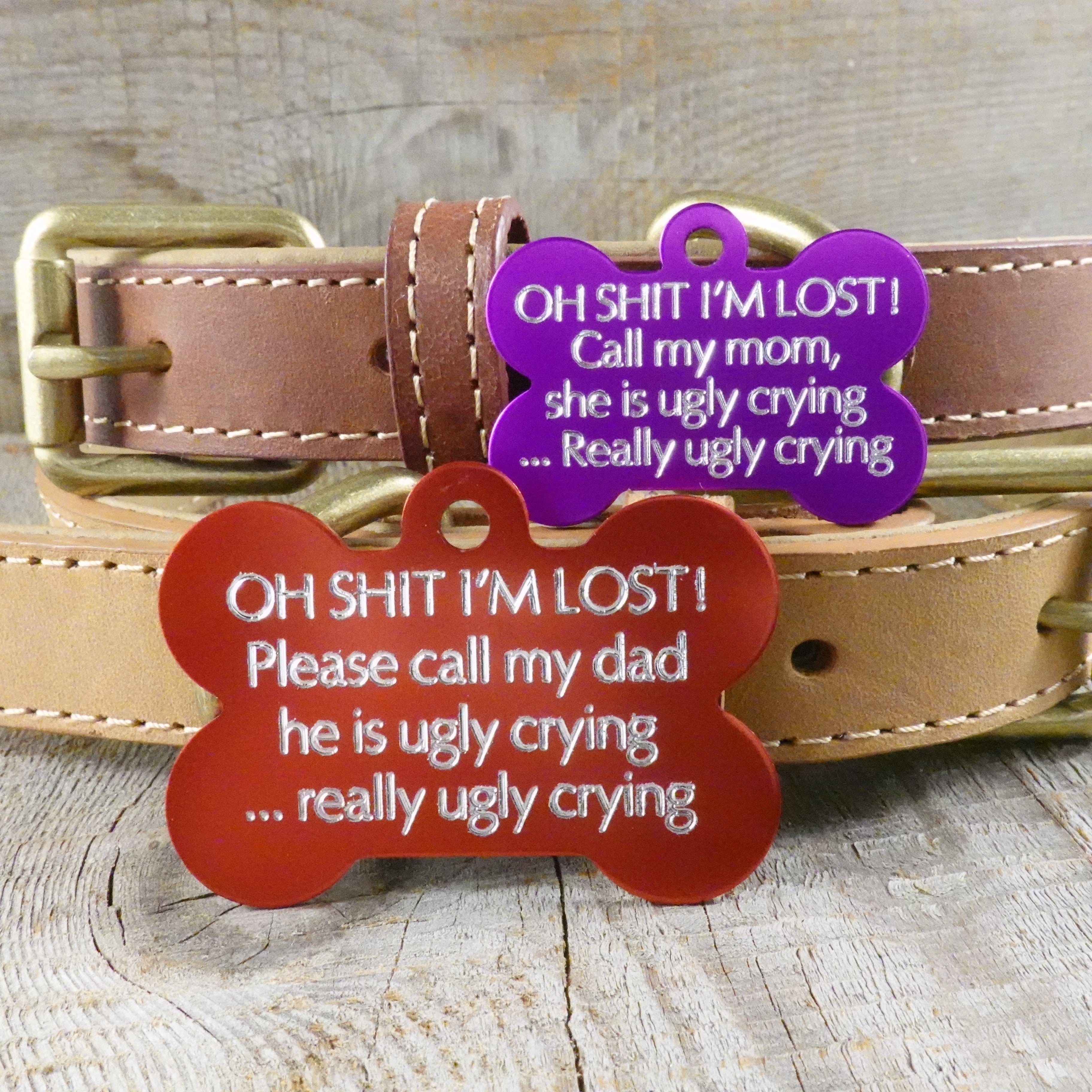 Pet ID Tag for Dogs • Aluminum Tags • Custom Engraved Dog Collar