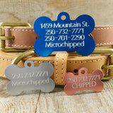 Aluminum Bone Pet Tag / DIAMOND Engraved